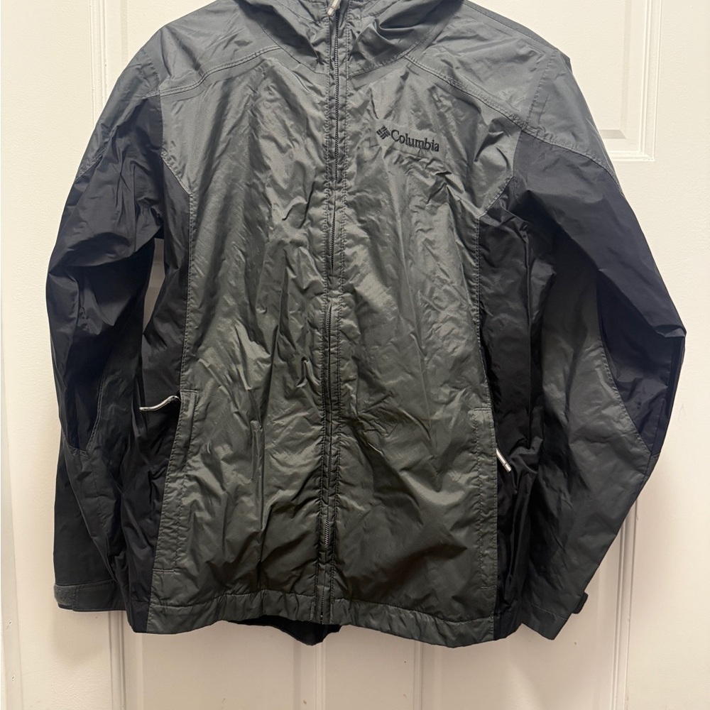 Columbia Black and Gray Raincoat